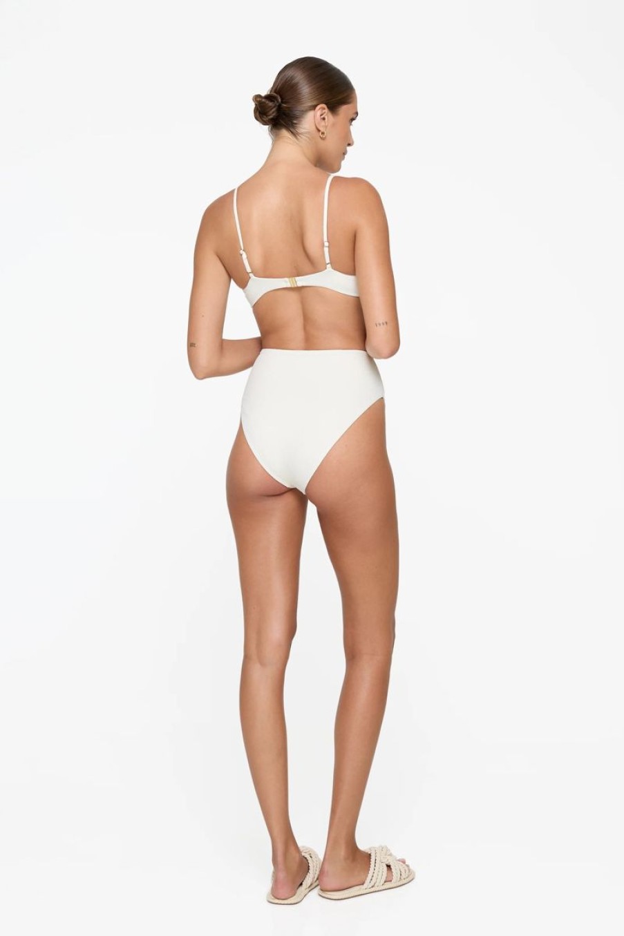 Women REVEL REY Swimwear & Coverups | Revel Rey Inez Bottom In Cream Snake