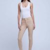 Women L'AGENCE Denim | L'Agence Margot Coated In Nude/White Coated Contrast