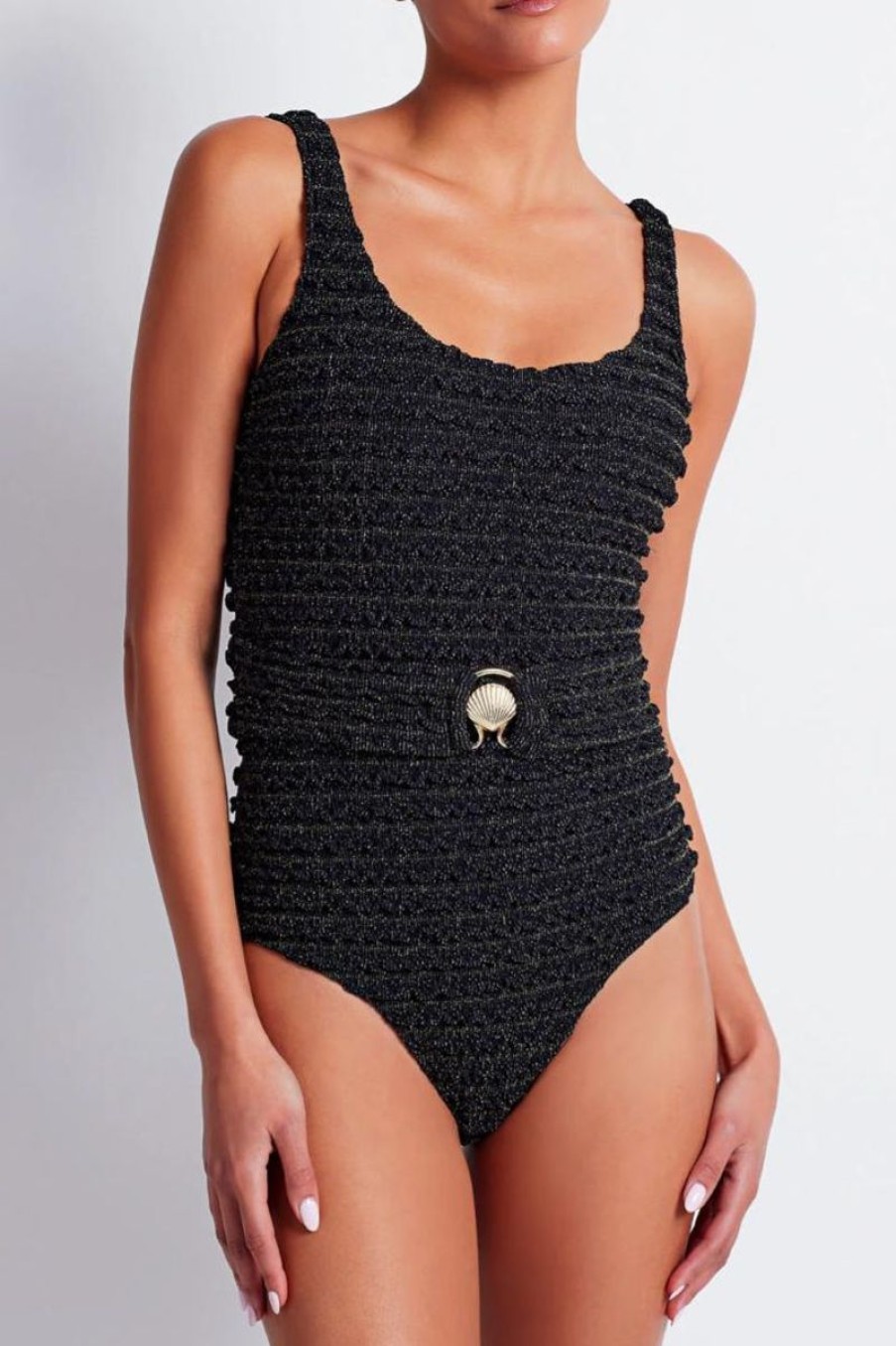 Women PATBO Swimwear & Coverups | Patbo Crinkle Lurex One Piece In Black