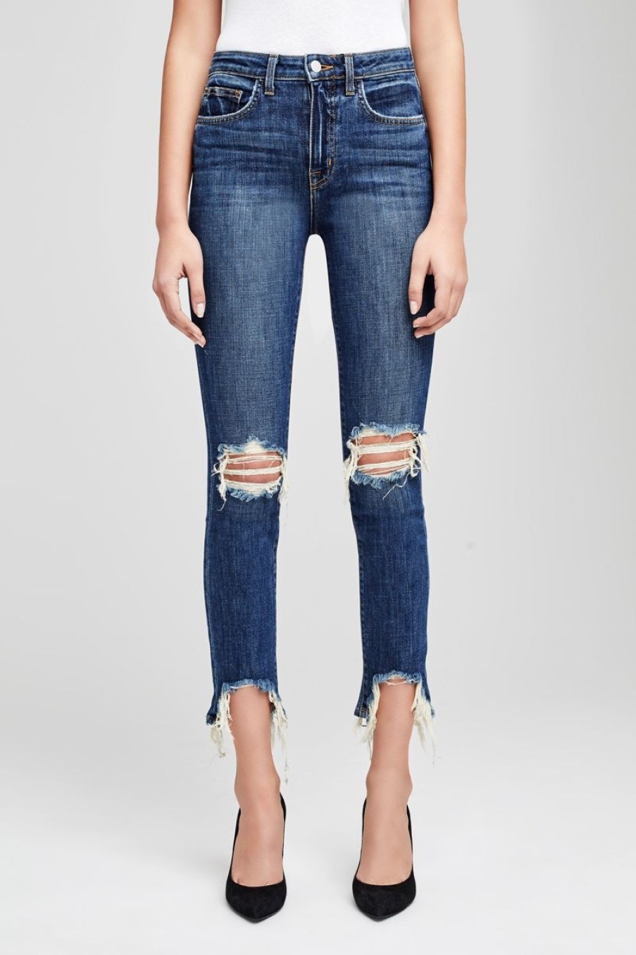 Women L'AGENCE Denim | L'Agence High Line In Classic Vintage Destruct