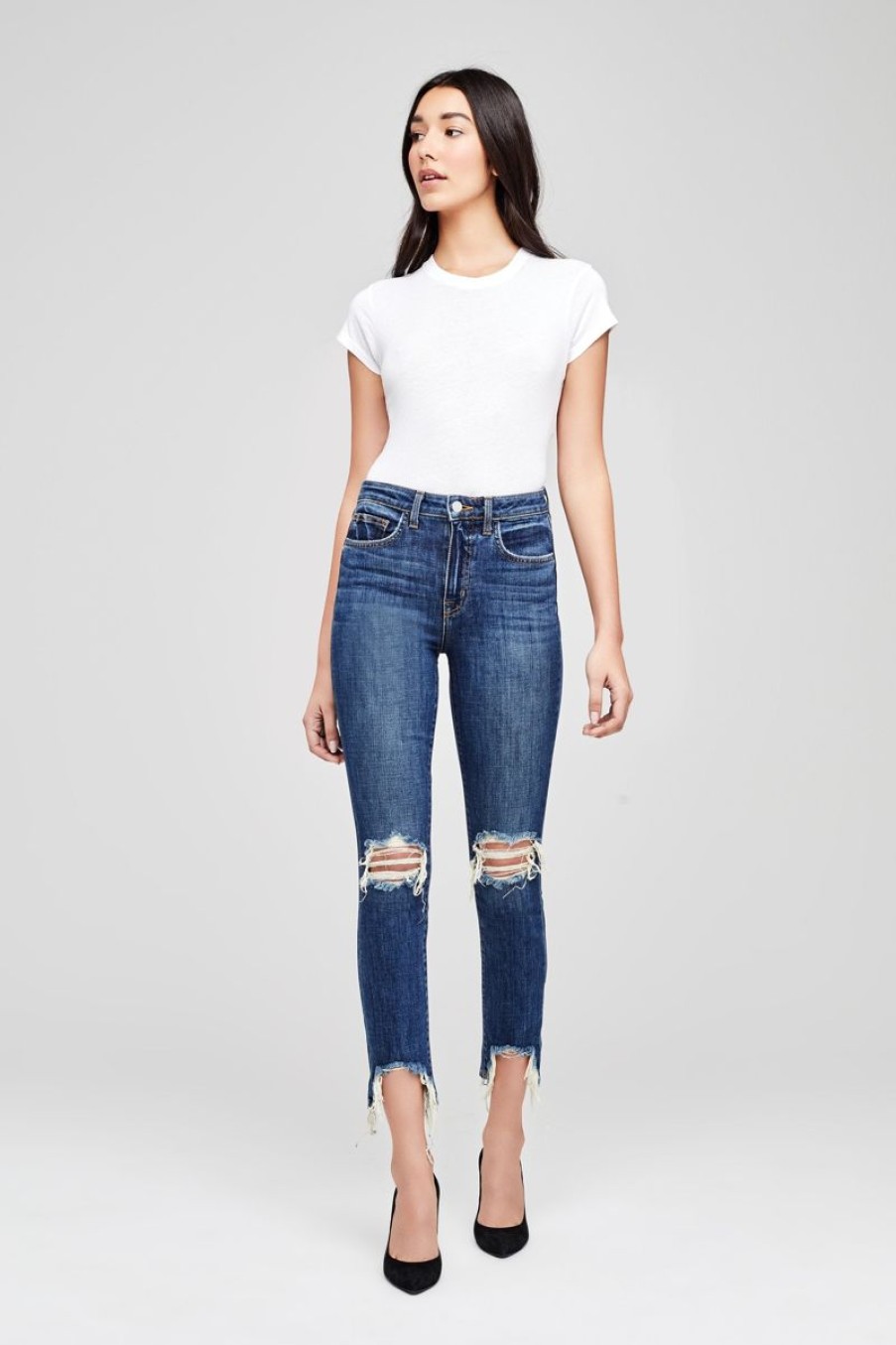 Women L'AGENCE Denim | L'Agence High Line In Classic Vintage Destruct