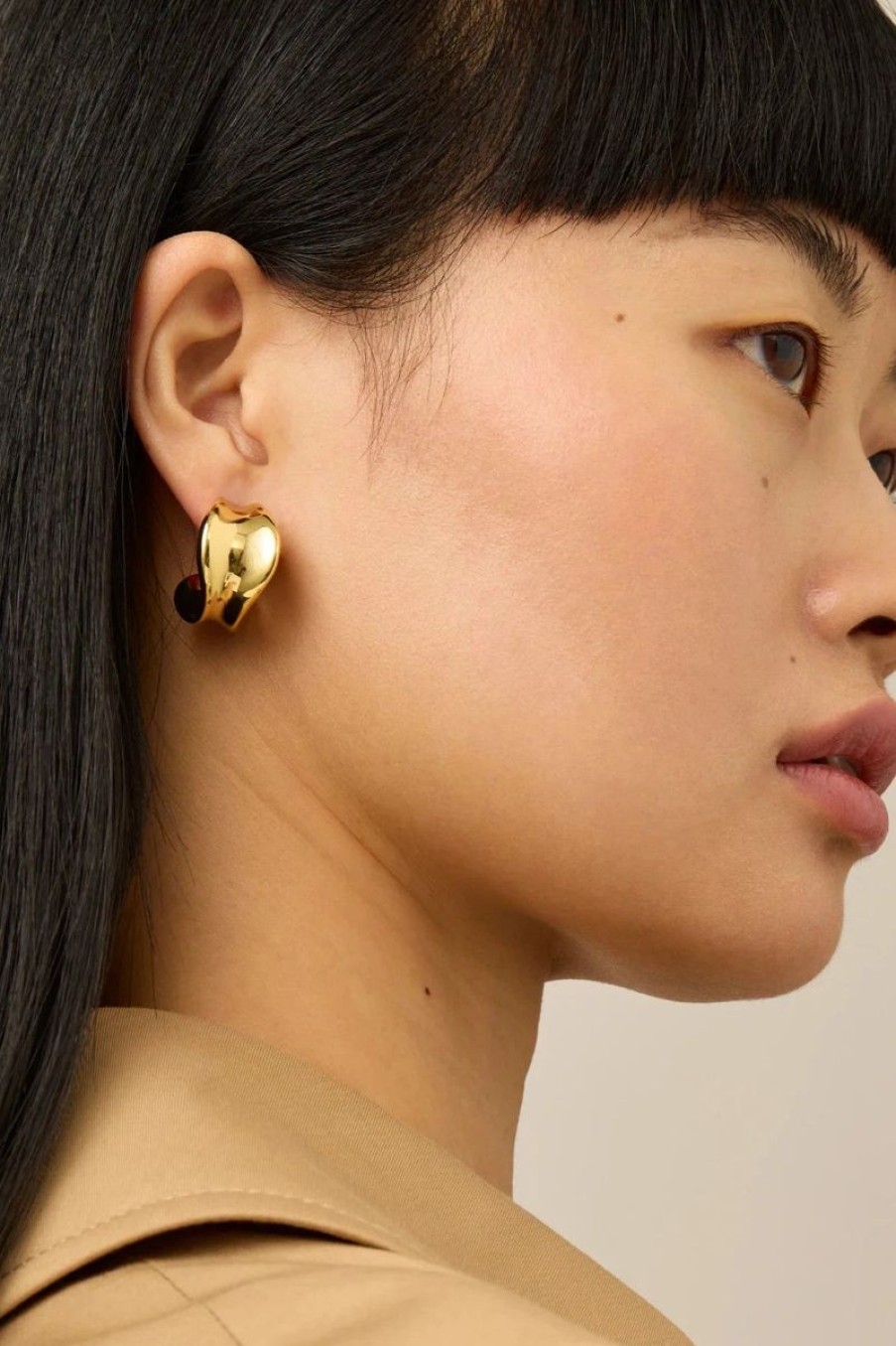 Women JENNY BIRD Jewelry | Jenny Bird Chunky Doune Hoops In Gold