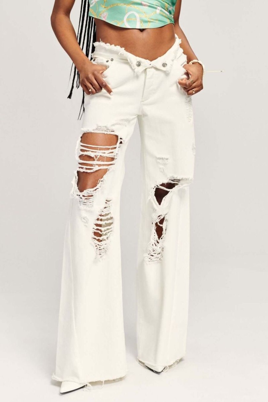 Women SEROYA Denim | Ser.O.Ya Ollie Wide Leg Jean In White