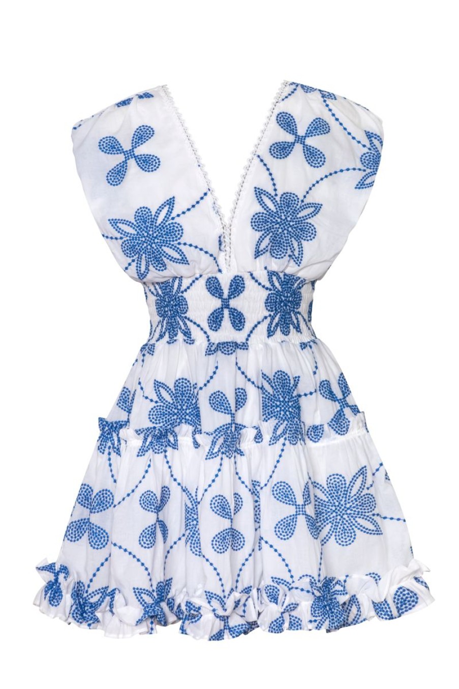 Women WAIMARI Dresses | Waimari Giselle Mini Dress In White/Blue