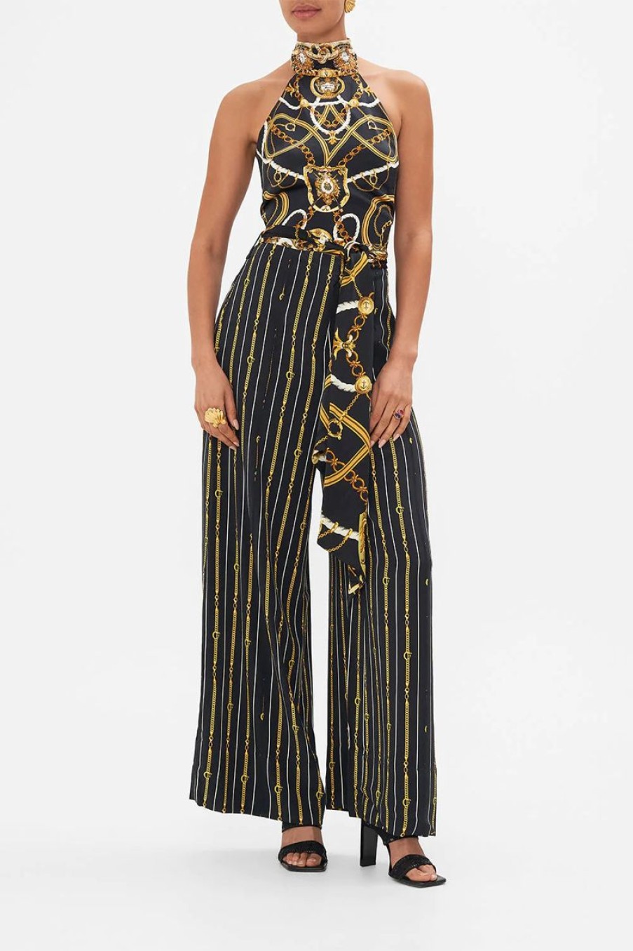 Women CAMILLA Pants | Camilla Scarf Belt Wide Leg Pant In Coast To Coast