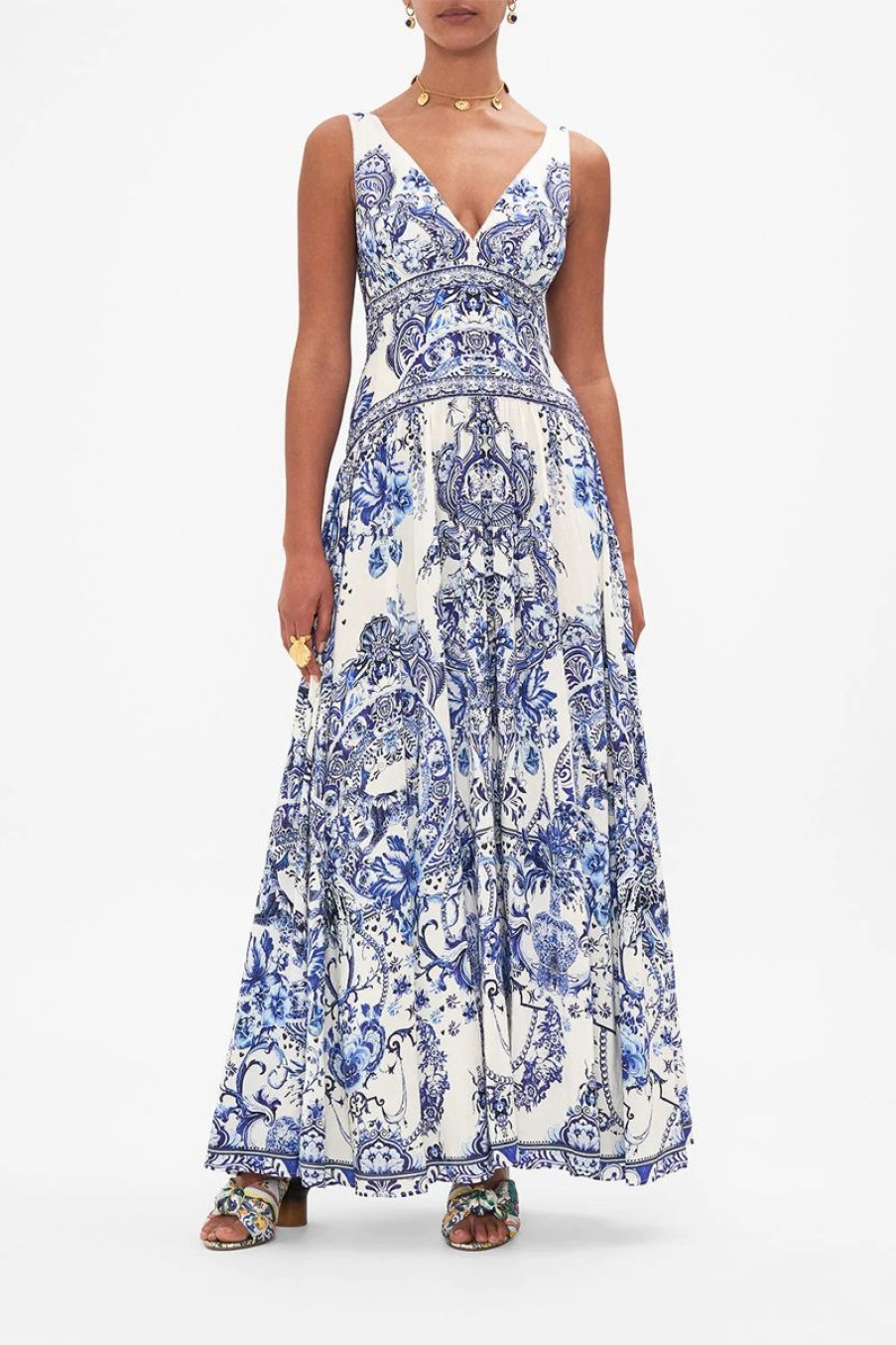 Women CAMILLA Dresses | Camilla Tie Shoulder Maxi Dress In Glaze And Graze