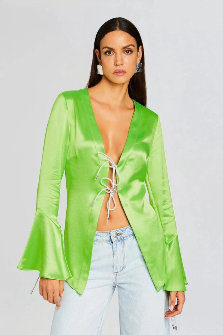 Women RETROFETE Tops | Retrofete Svea Blouse In Fresh Lime