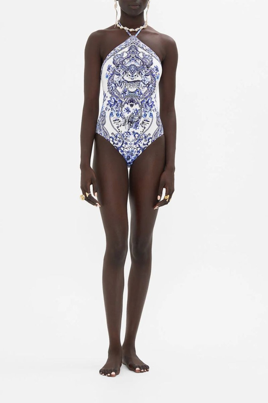 Women CAMILLA Swimwear & Coverups | Camilla Halter Neck One Piece In Glaze And Graze