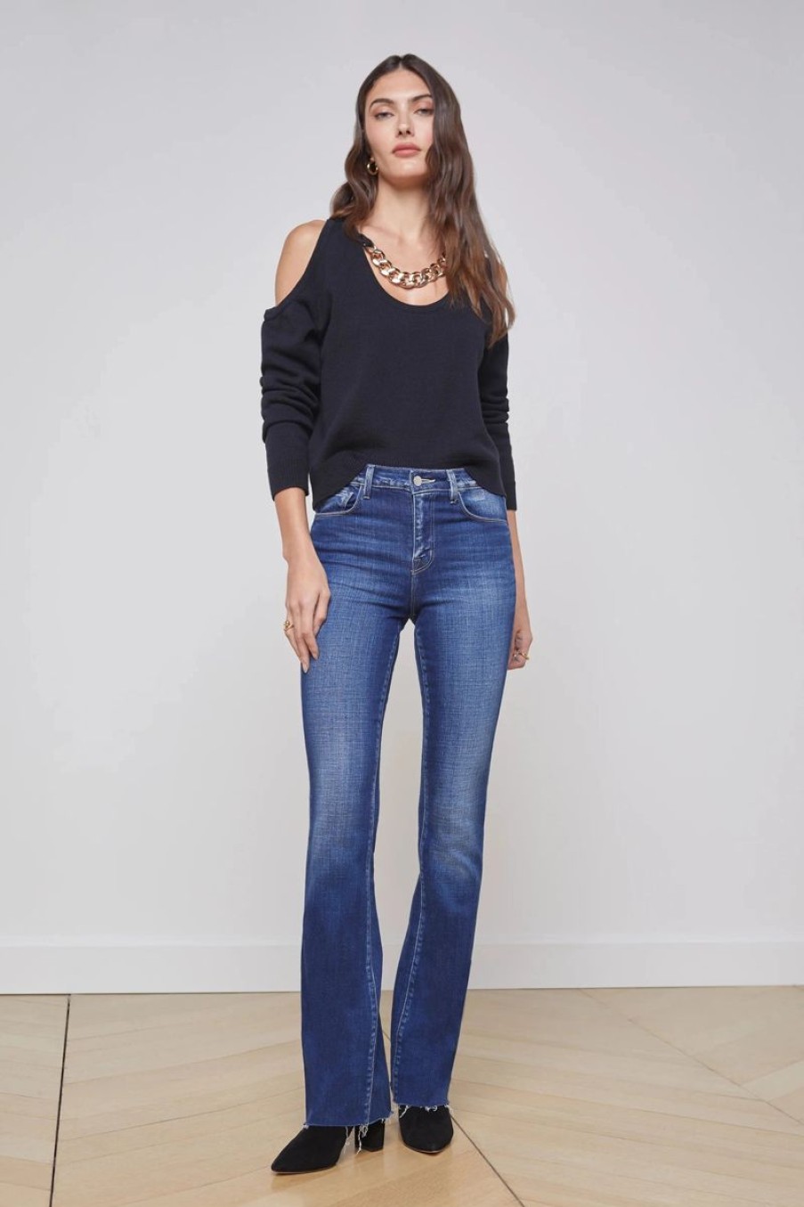 Women L'AGENCE Denim | L'Agence Ruth H/R Straight In Carson