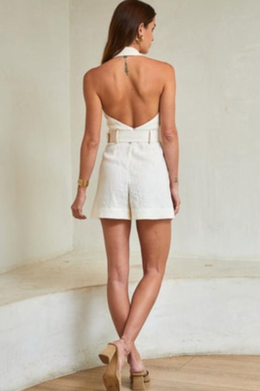 Women HEVRON Jumpsuits & Rompers | Hevron Asha Romper In Ivory