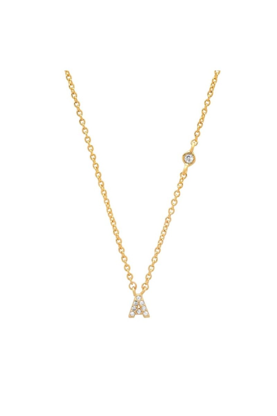 Women TAI Jewelry | Tai Pave Mini Initial Necklace