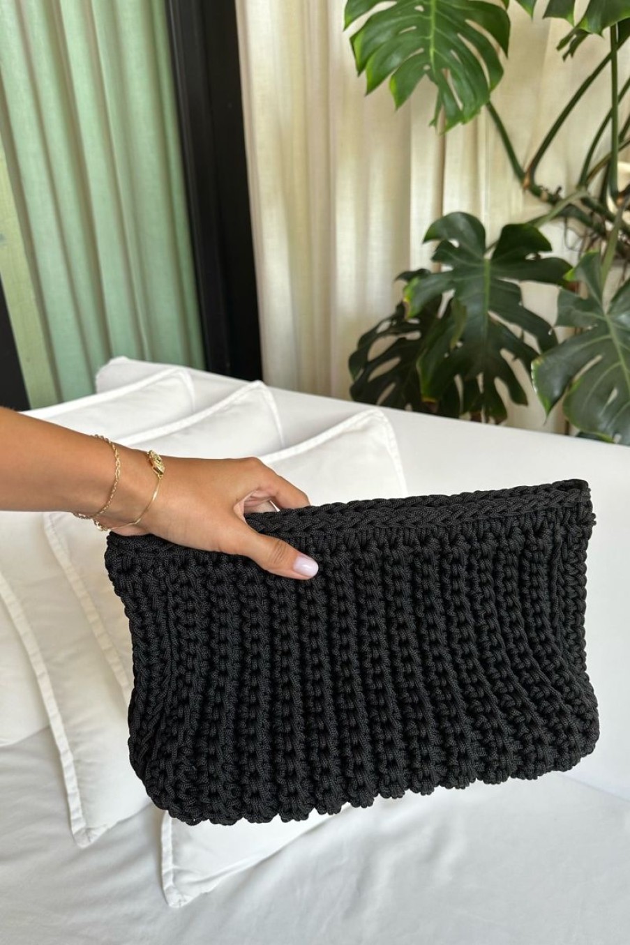 Women DLD BAGS Bags | Dld Bags Crochet Clutch In Black