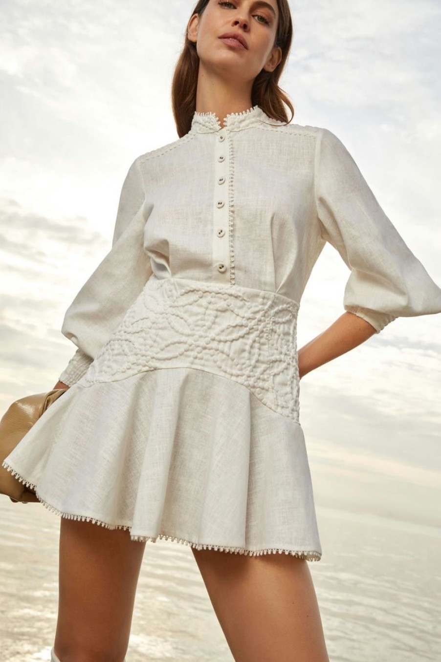 Women CHARO RUIZ IBIZA Dresses | Charo Ruiz Ibiza Lully Short Dress In Off White