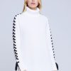 Women L'AGENCE Sweaters & Knits | L'Agence Nola Lace Up Sweater In Ivory/Black