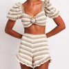 Women PATBO Shorts | Patbo Striped Crochet Short In Natural