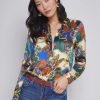 Women L'AGENCE Tops | L'Agence Tyler Long Sleeve Blouse In Multi Butterfly Chain