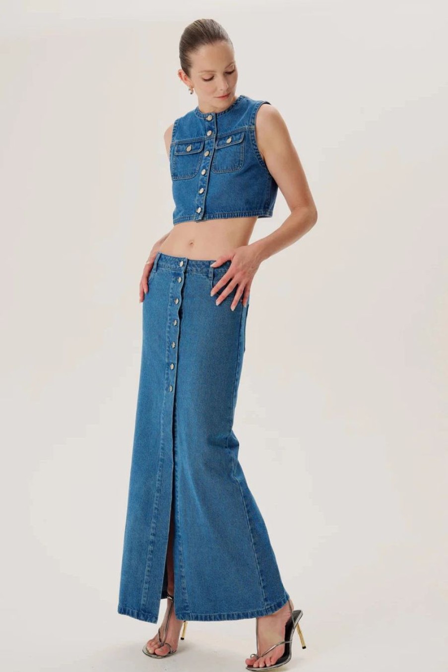 Women RONNY KOBO Skirts | Ronny Kobo Makena Skirt In Indigo Wash