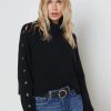 Women L'AGENCE Tops | L'Agence Kenny Cold Shoulder Turtleneck In Black