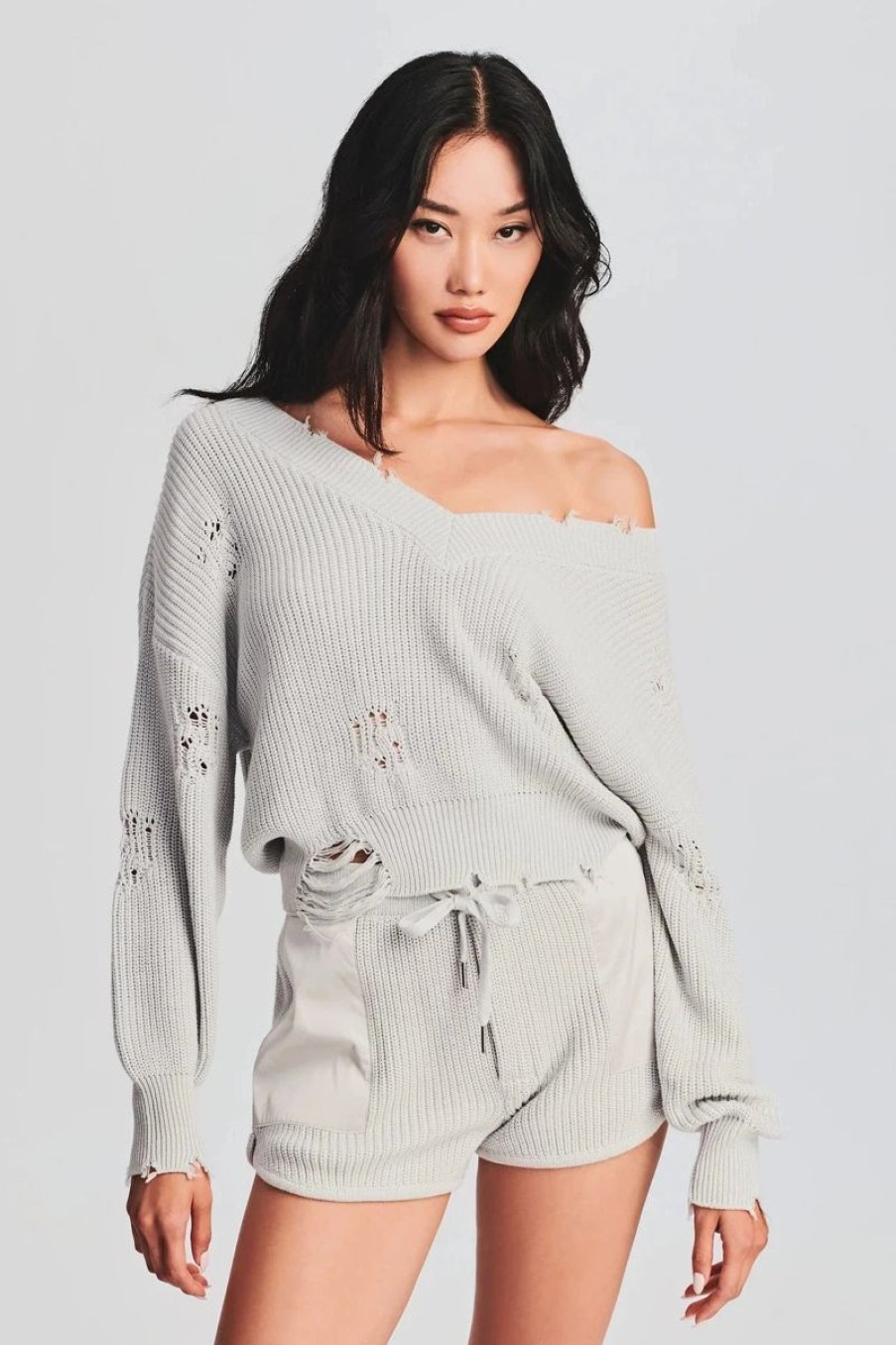 Women SEROYA Sweaters & Knits | Ser.O.Ya Syd Sweater In Silver