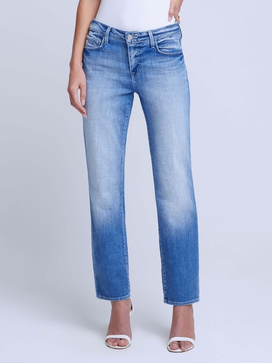 Women L'AGENCE Denim | L'Agence Marjorie Slouch Slim Straight In Balboa