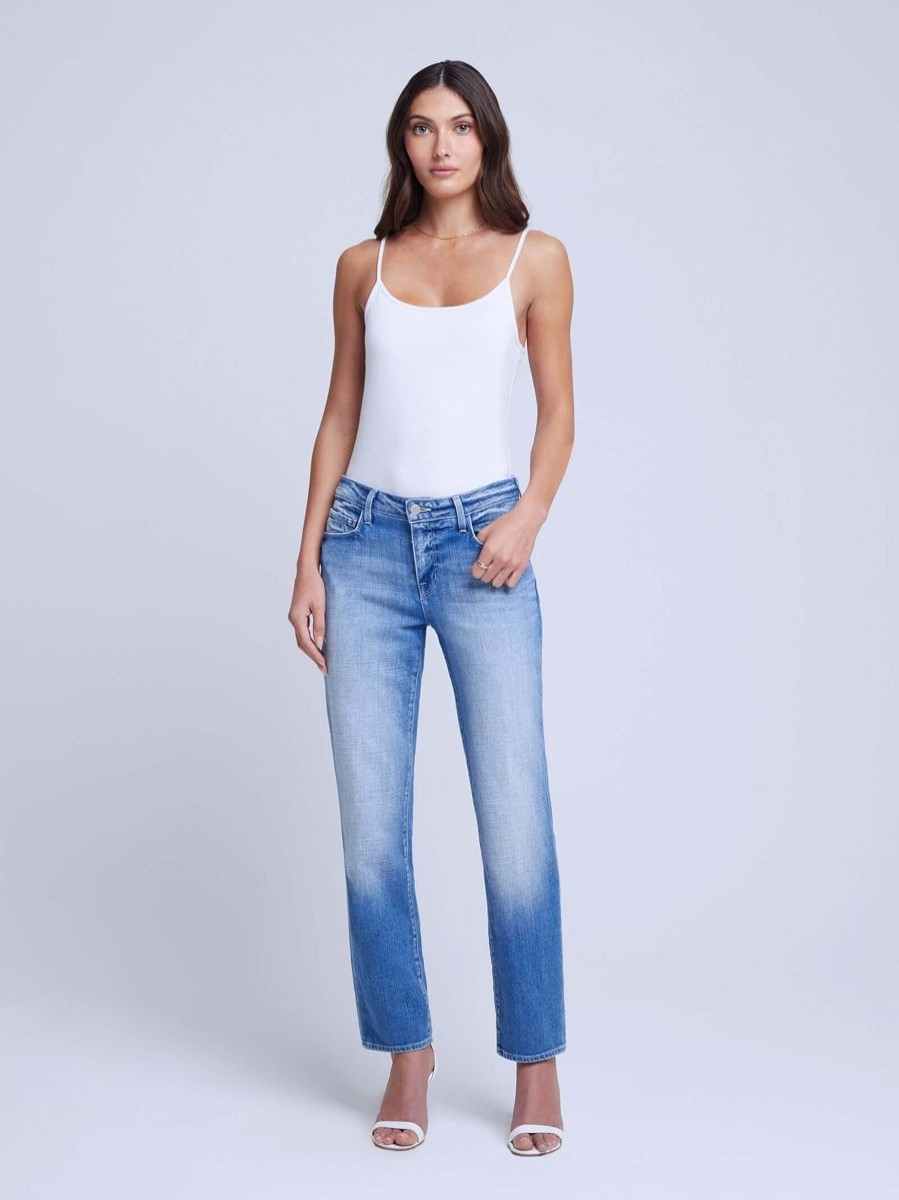 Women L'AGENCE Denim | L'Agence Marjorie Slouch Slim Straight In Balboa