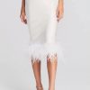 Women RETROFETE Skirts | Retrofete Paula Feather Skirt In White