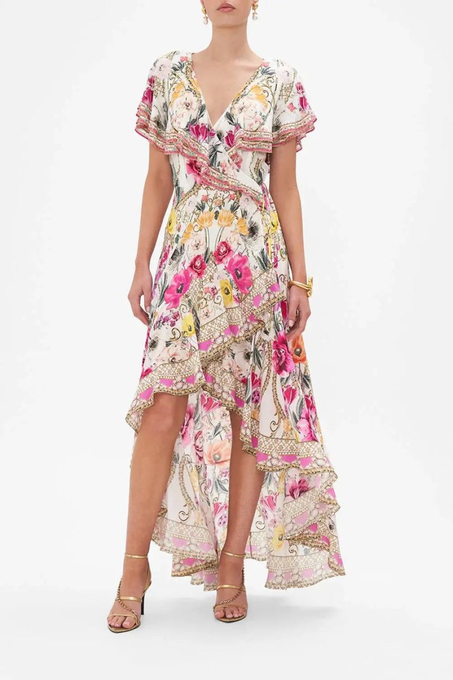 Women CAMILLA Dresses | Camilla Frill Sleeve Long Dress In Destiny Calling