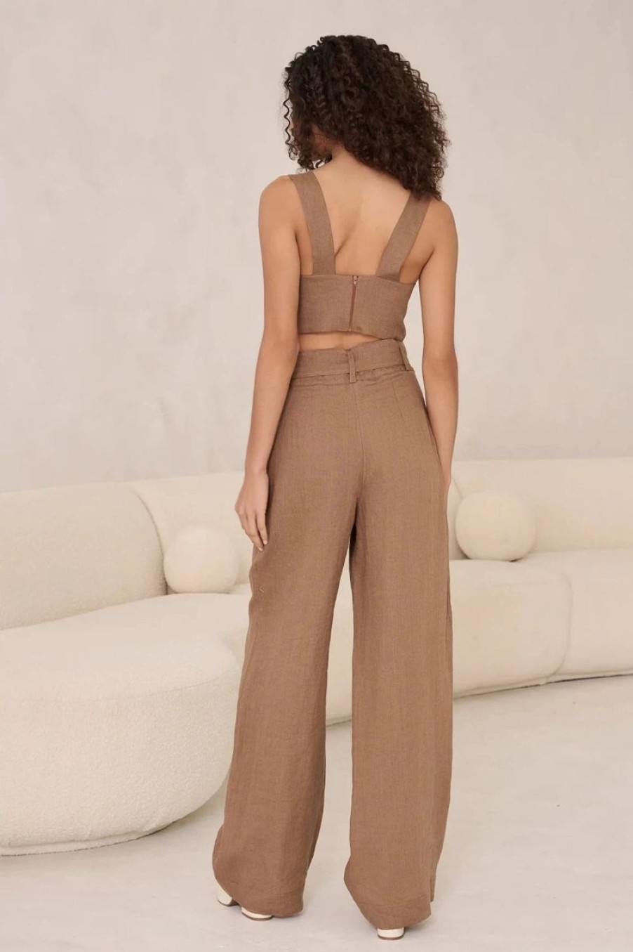 Women HEVRON Tops | Hevron Levy Crop Top In Pecan