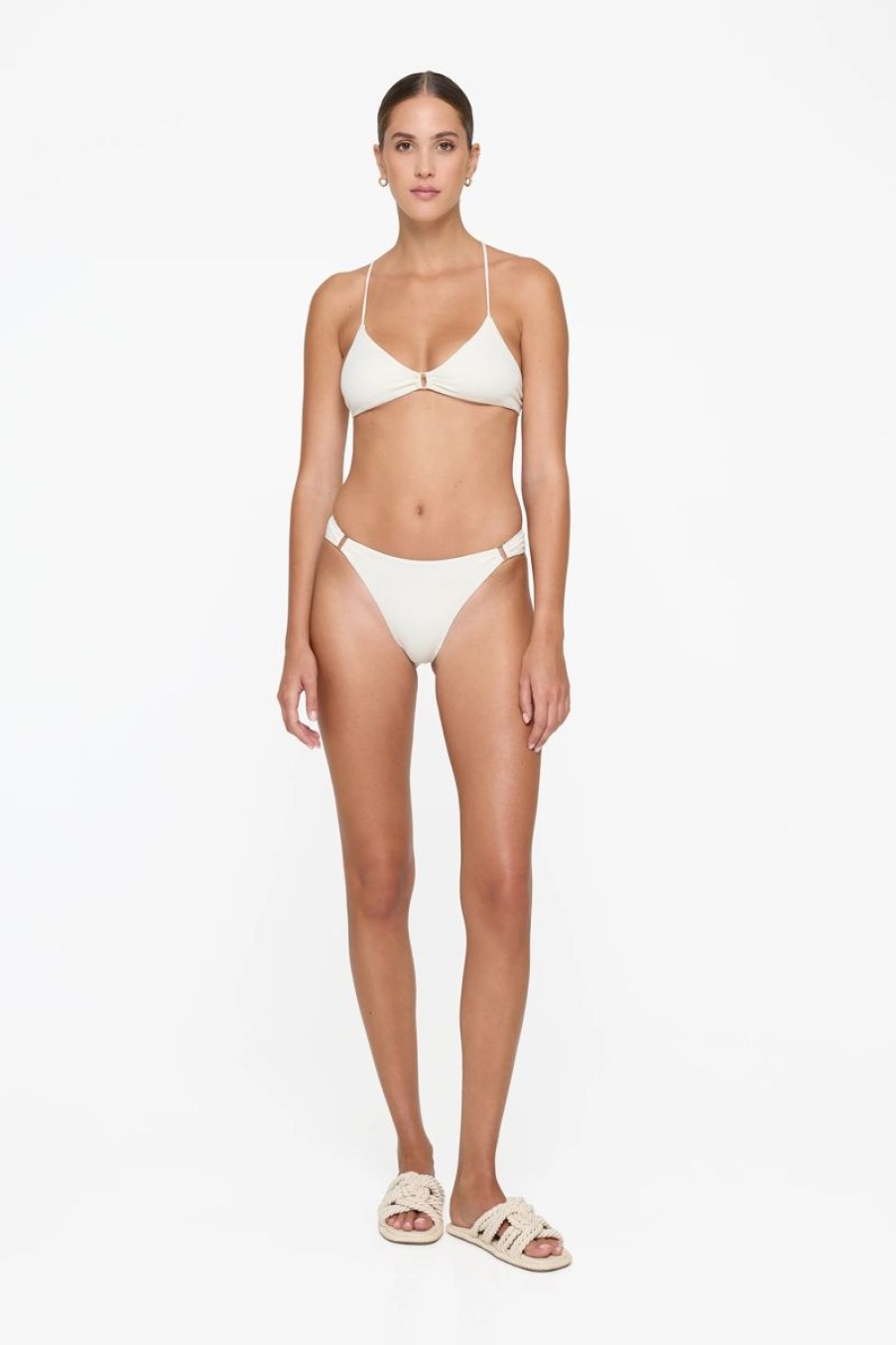 Women REVEL REY Swimwear & Coverups | Revel Rey Cora Top In Cream Snake