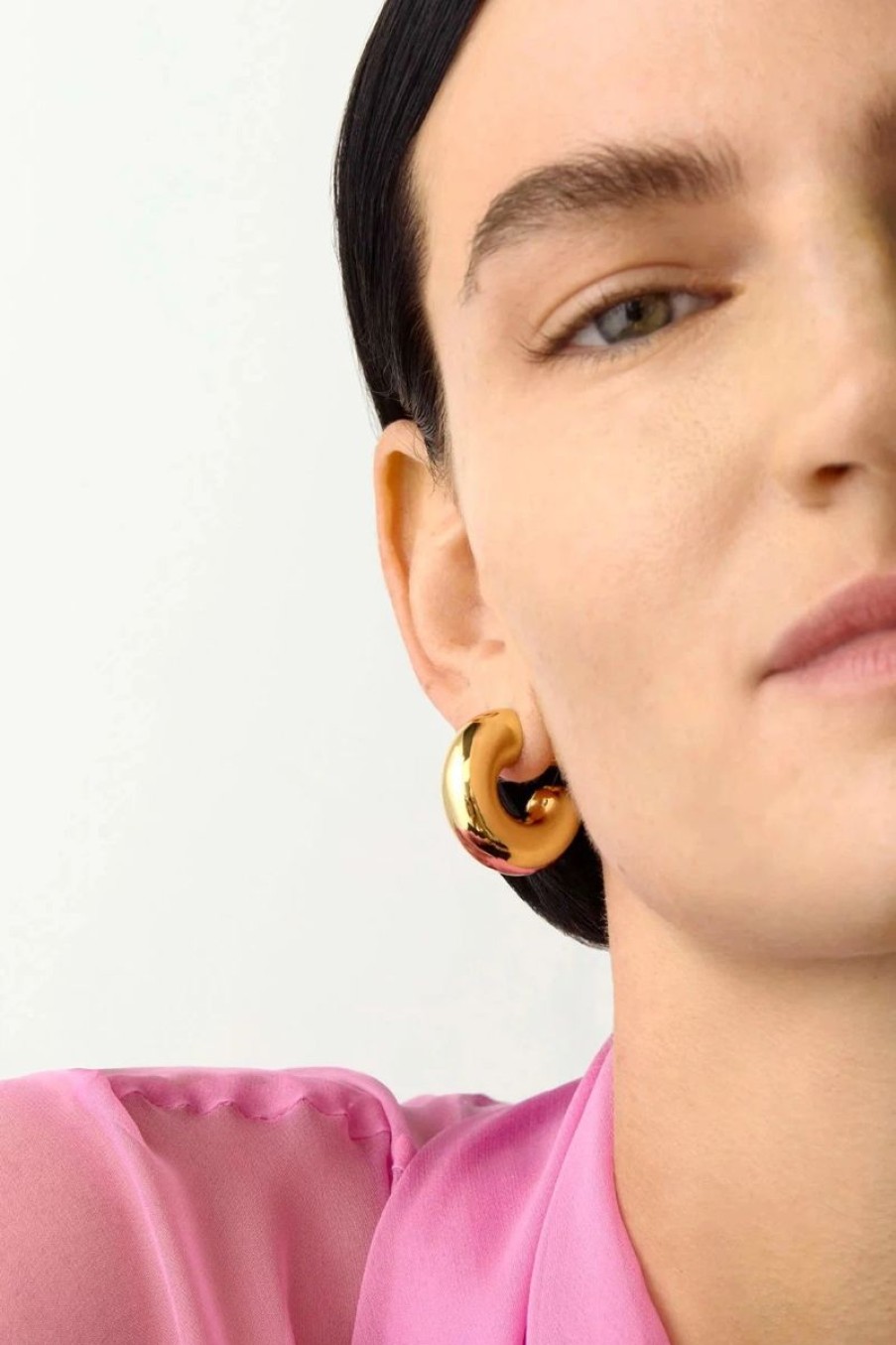 Women JENNY BIRD Jewelry | Jenny Bird Tome Large Hoop Earrings In Gold