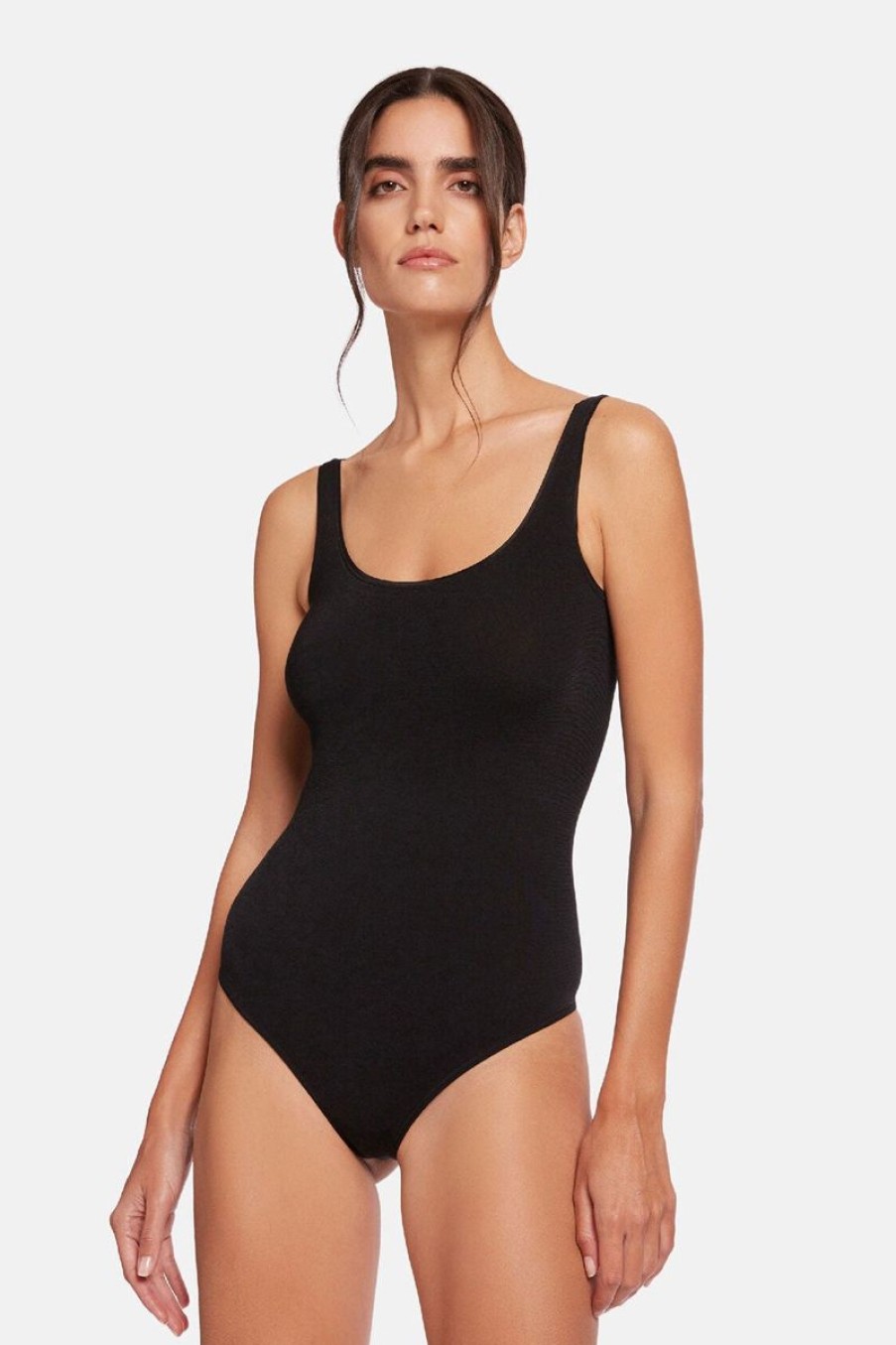 Women WOLFORD Bodysuits | Wolford Jamaika String Bodysuit In Black