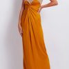 Women PATBO Dresses | Patbo Hand Beaded Strapless Gown In Mustard