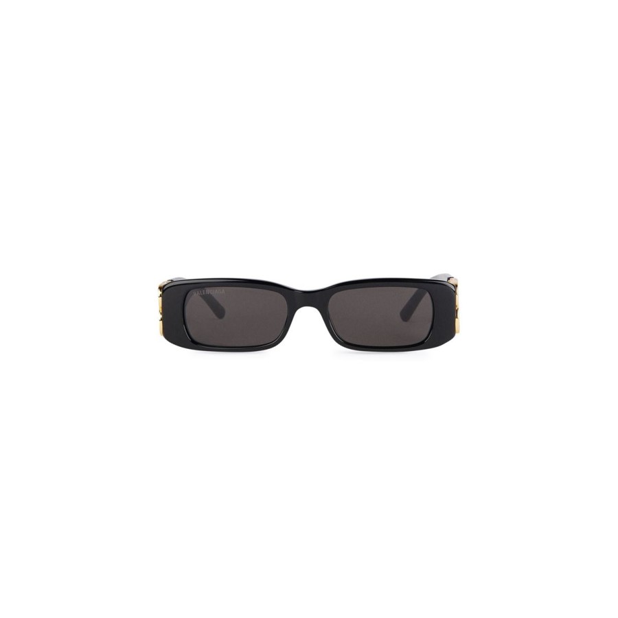 Women BALENCIAGA Sunglasses | Balenciaga Dynasty Rectangle Sunglasses In Black/Grey