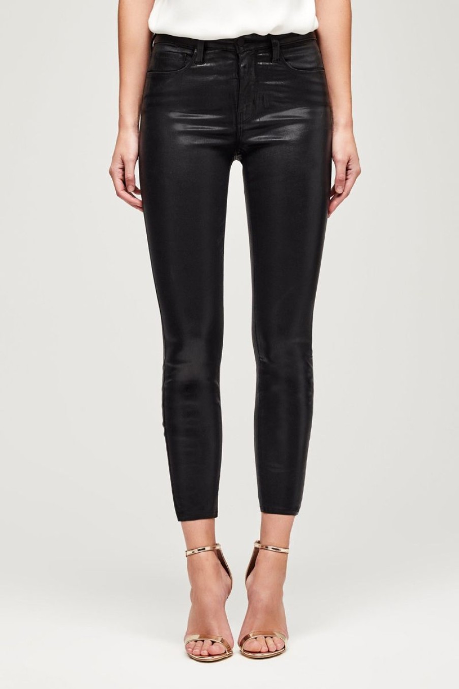 Women L'AGENCE Denim | L'Agence Margot Coated In Black Coated