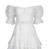 Women CHARO RUIZ IBIZA Dresses | Charo Ruiz Ibiza Jean Broderie Short Dress In White