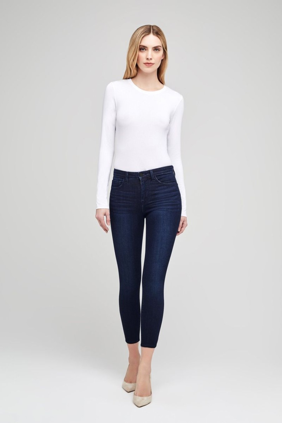 Women L'AGENCE Denim | L'Agence Margot High Rise Skinny In Marino Blue