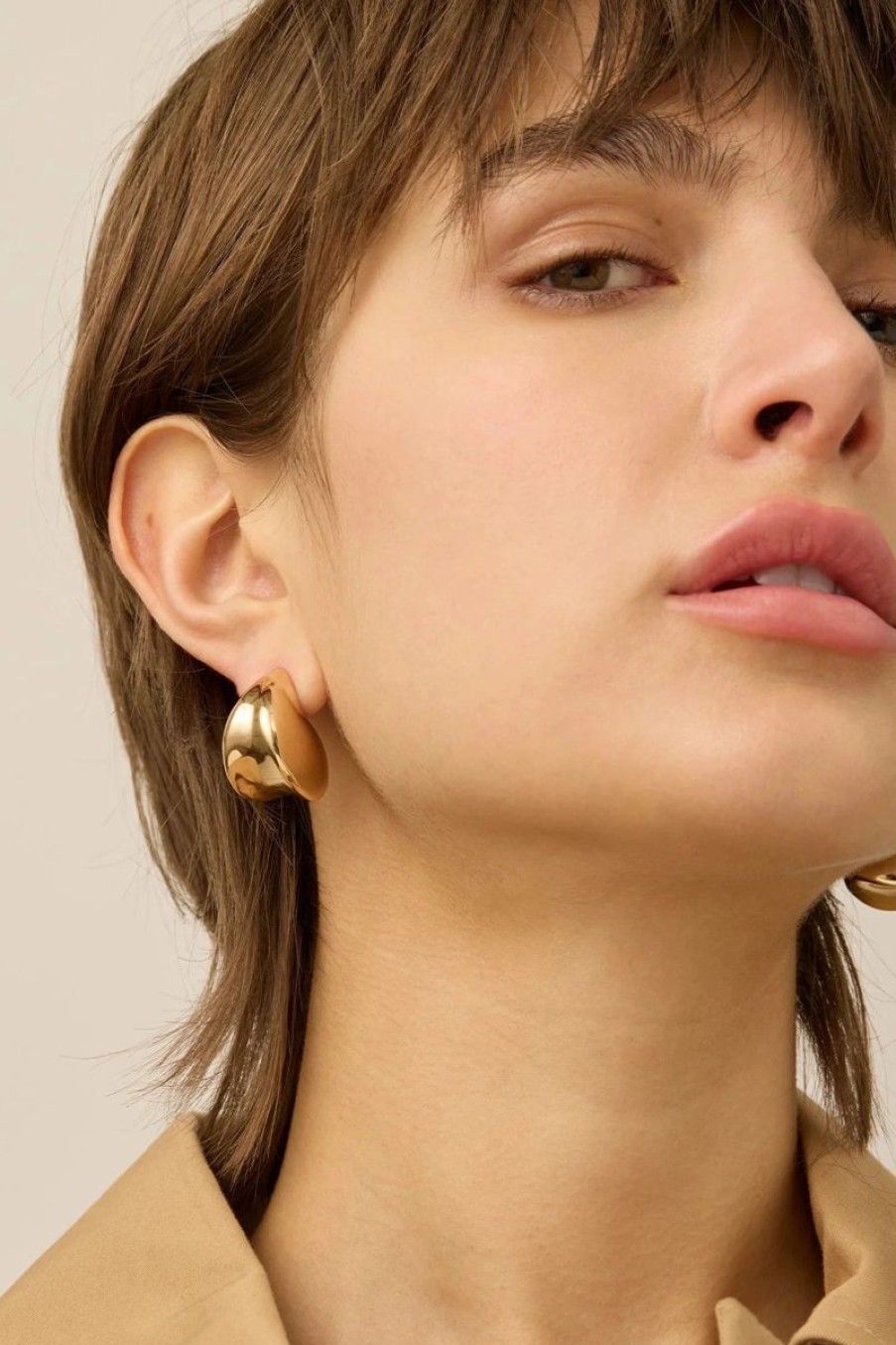 Women JENNY BIRD Jewelry | Jenny Bird Nouveaux Puff Earrings In Gold