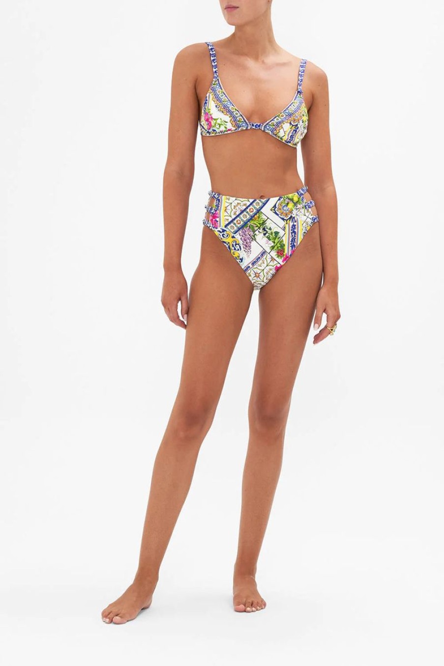 Women CAMILLA Swimwear & Coverups | Camilla High Waist Bottom With Button Detail In Amalfi Amore