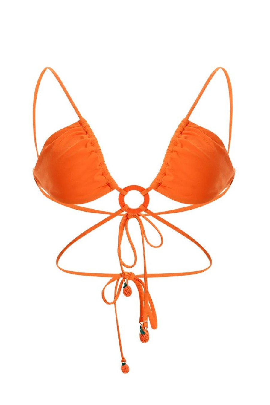 Women AGUA BENDITA Swimwear & Coverups | Agua Bendita Lake Bikini Top In Orange